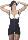 Thin Strap Short Girdle - Front View - Black
