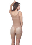 Thin Strap Half Leg Girdle with Lycra Buttocks Cover - Nude - Back View - 1647