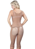 Thin strap long leg Girdle with Lycra buttock Covers - nude - back view - 1648